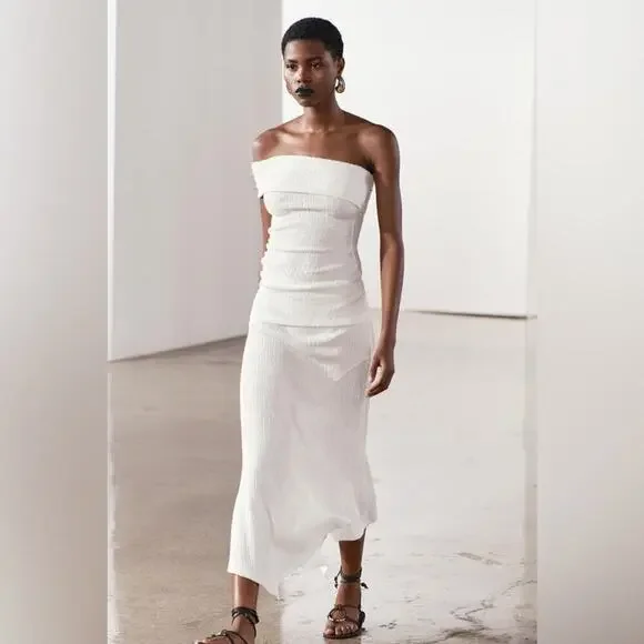 Zara ASYMMETRICAL SKIRT IN RIBBED FABRIC - Picture 6 of 15